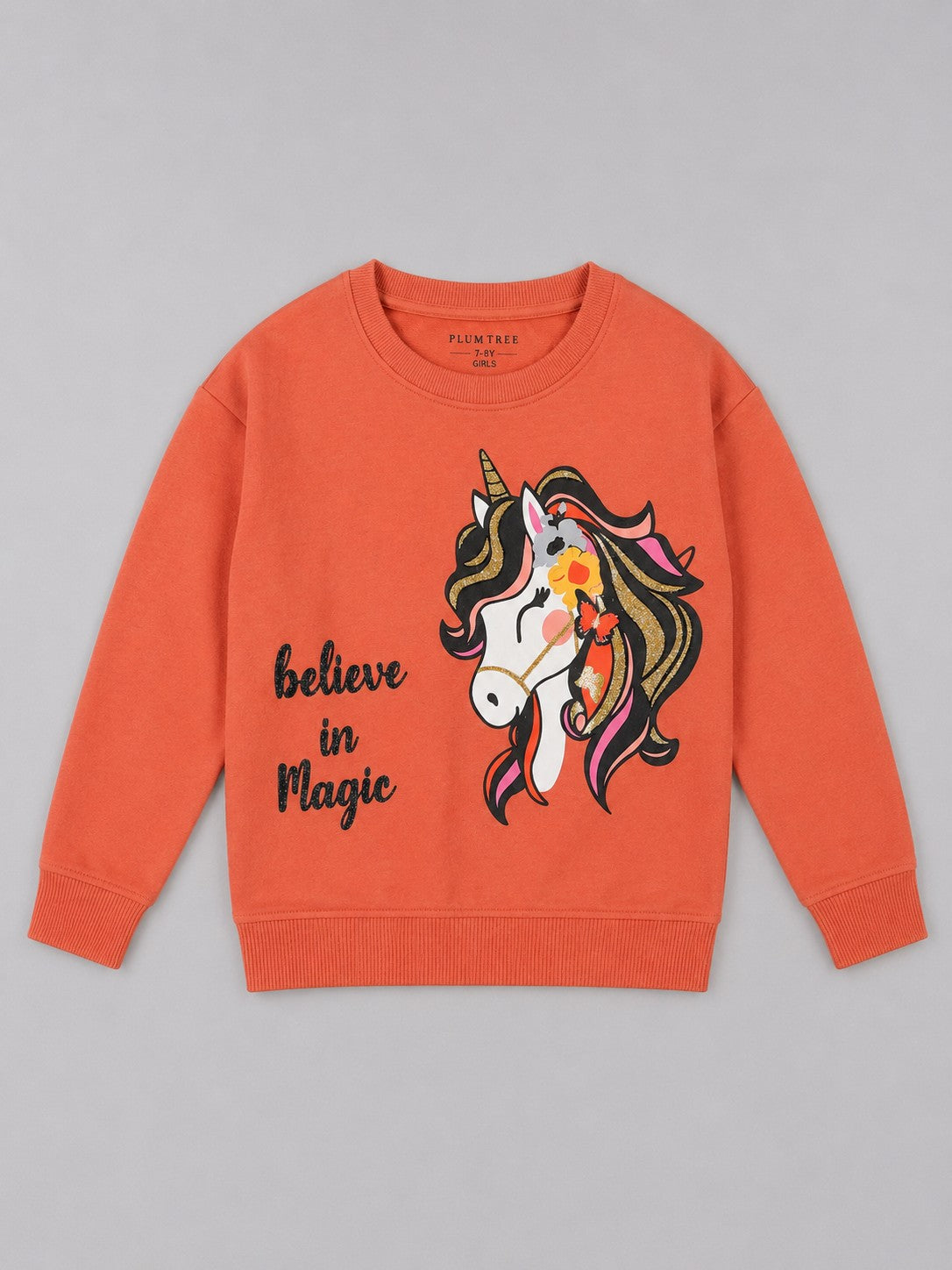 Girls Premium Soft Cotton Full Sleeve Printed Round Neck Sweatshirt