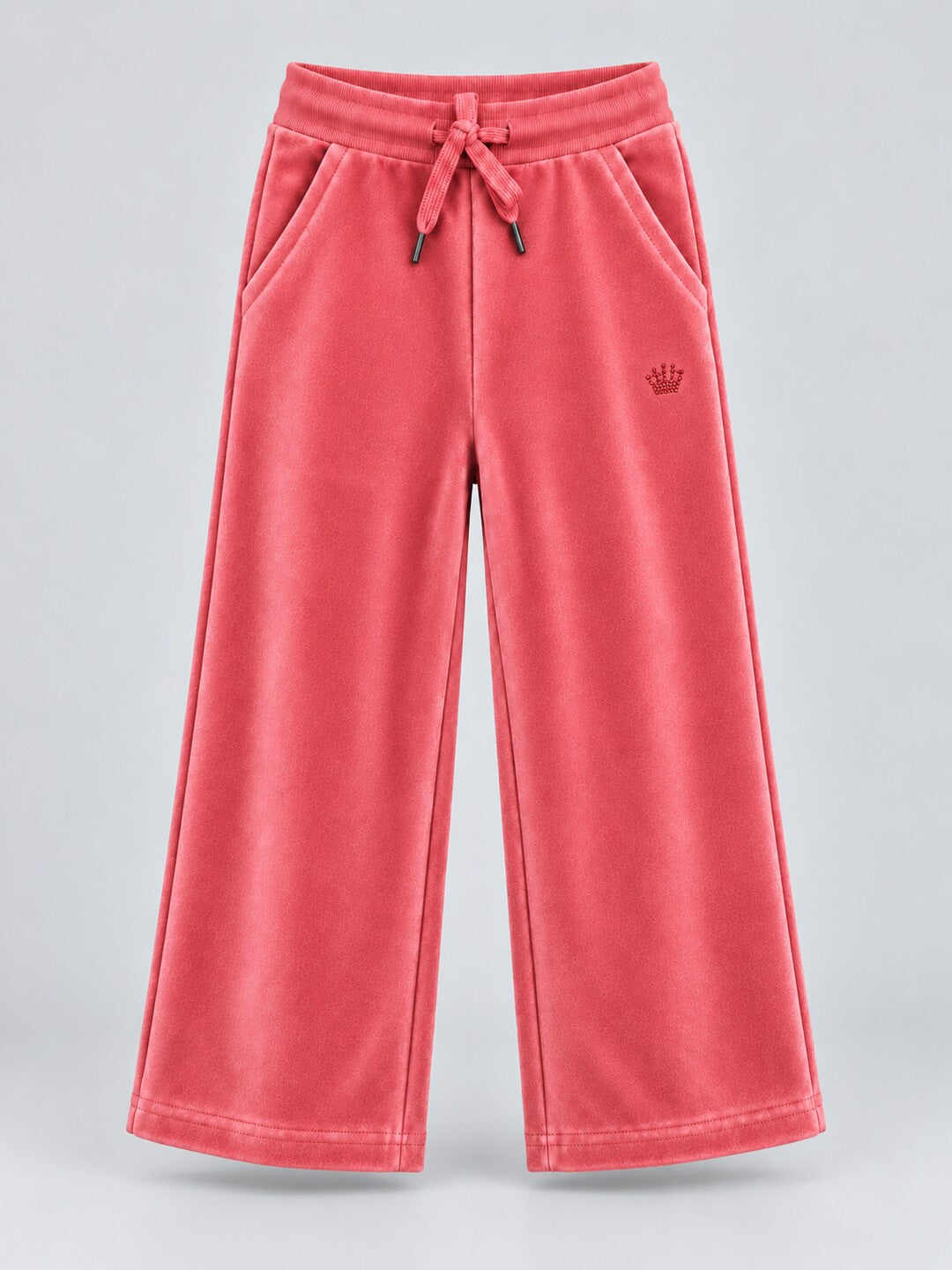 Girls Premium Velour Full Zipper Hooded Sweatshirt and Wide Leg Pant Set