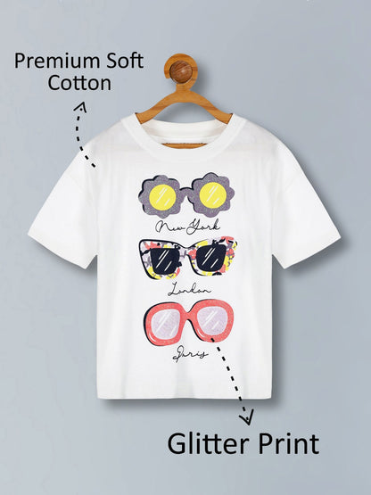 Girls  Premium Cotton  Printed Oversized T-shirt pack of  2