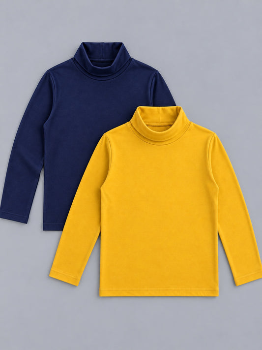 Boys Premium Soft cotton full sleeve high neck T-shirts pack of 2 set