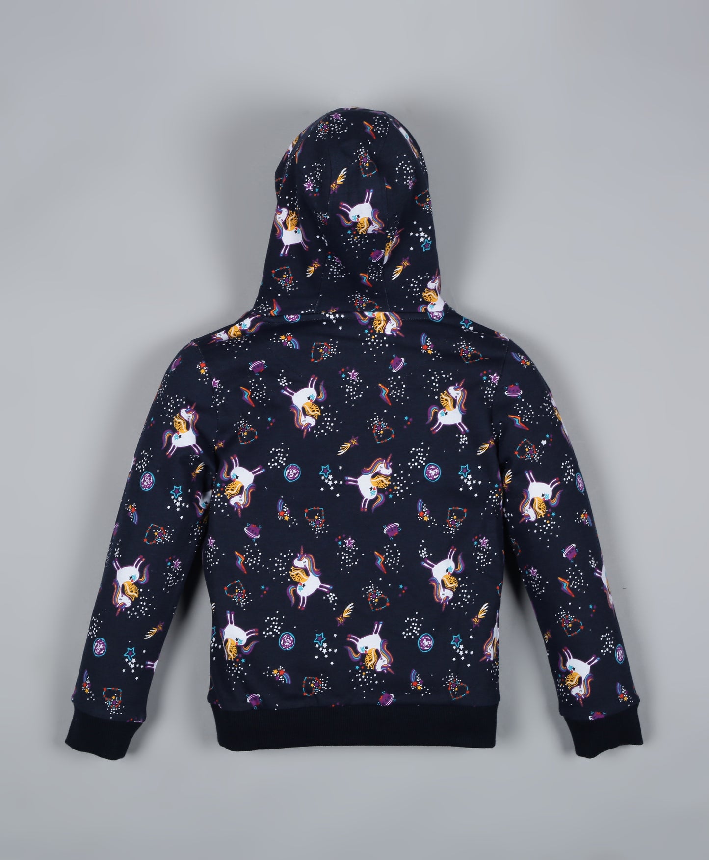 Unicorn Printed Hoodie Sweatshirt and Printed Jogger set- Navy