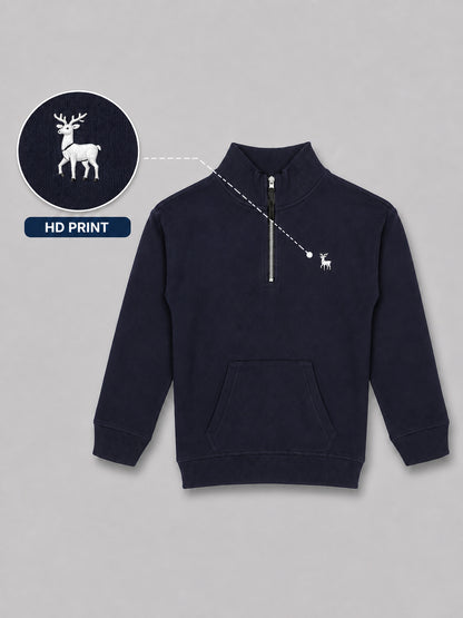 Boys Premium Soft cotton full sleeve Hi-Neck Half Zipper Sweatshirt