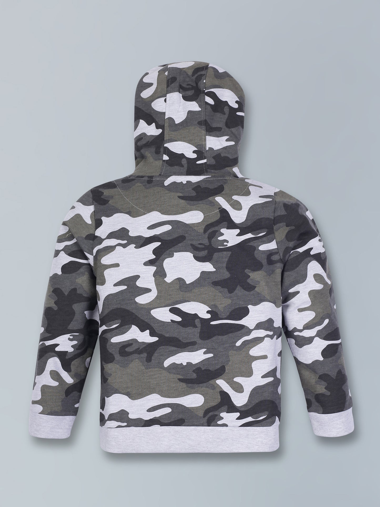 Camoflague Print Hooded Sweatshirt and Printed Jogger set
