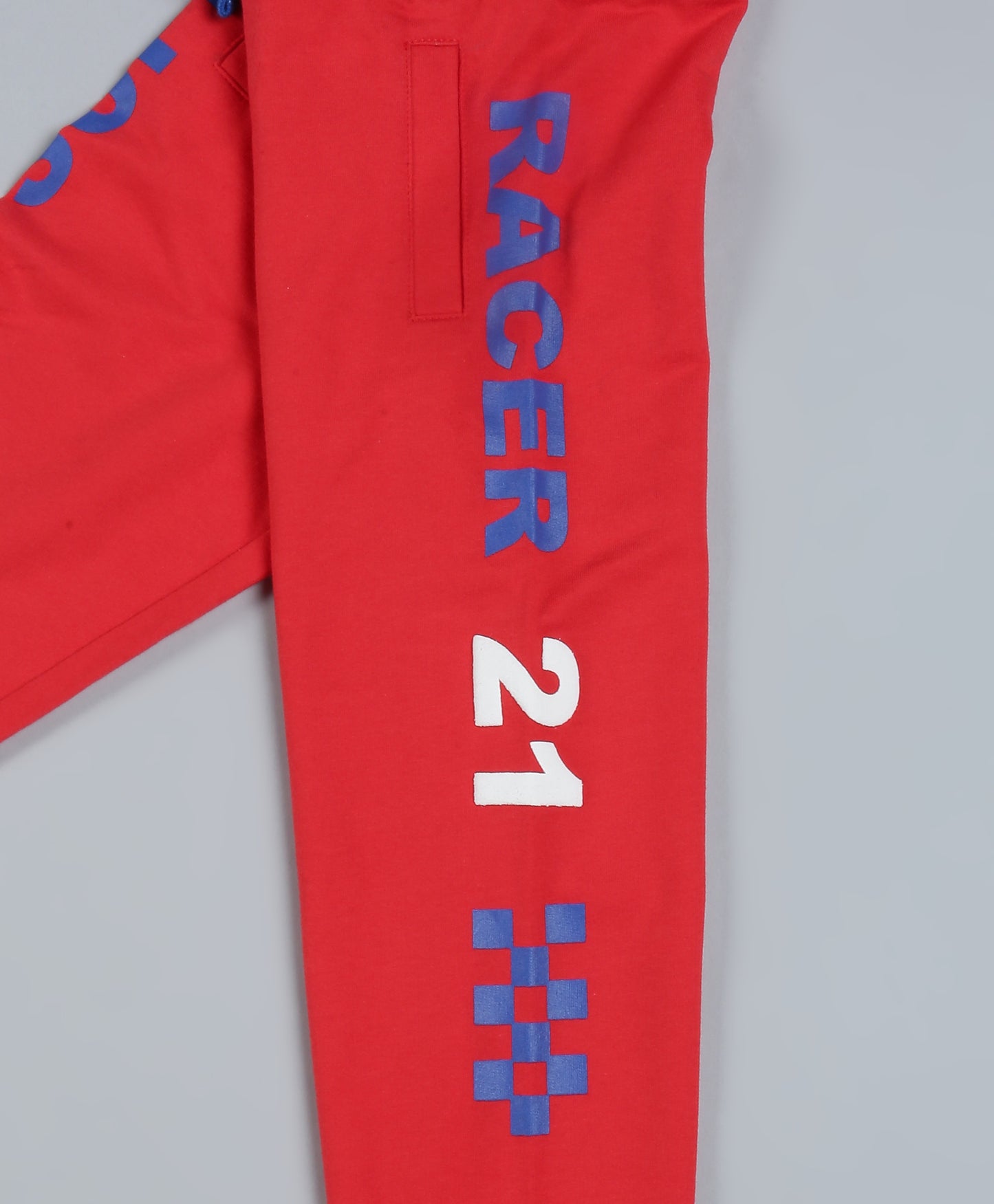 Plum Tree Boys Racer Print Jogger Track Pant-RED