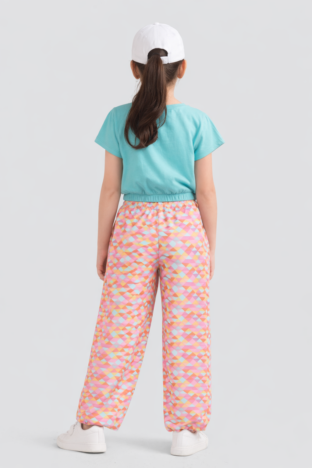 Girls Premium Cotton Crop Top with Elasticated waist  and Wide Leg Pant Set