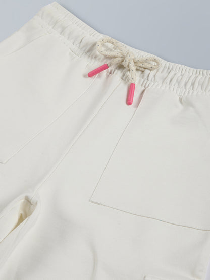 Girls Wide leg Relaxed Cargo Trouser - Beige