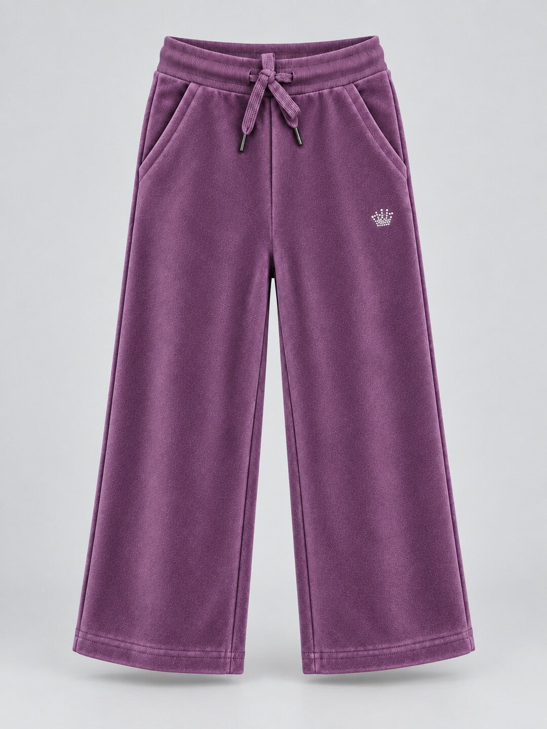 Girls Premium Velour Full Zipper Hooded Sweatshirt and Wide Leg Pant Set