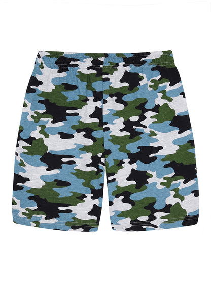 Boys Pure Cotton 2 pack printed Jersey shorts-CAMOFLAGUE NAVY