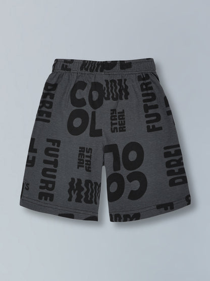 Boys Premium Cotton Printed Knit Shorts Pack Of 2