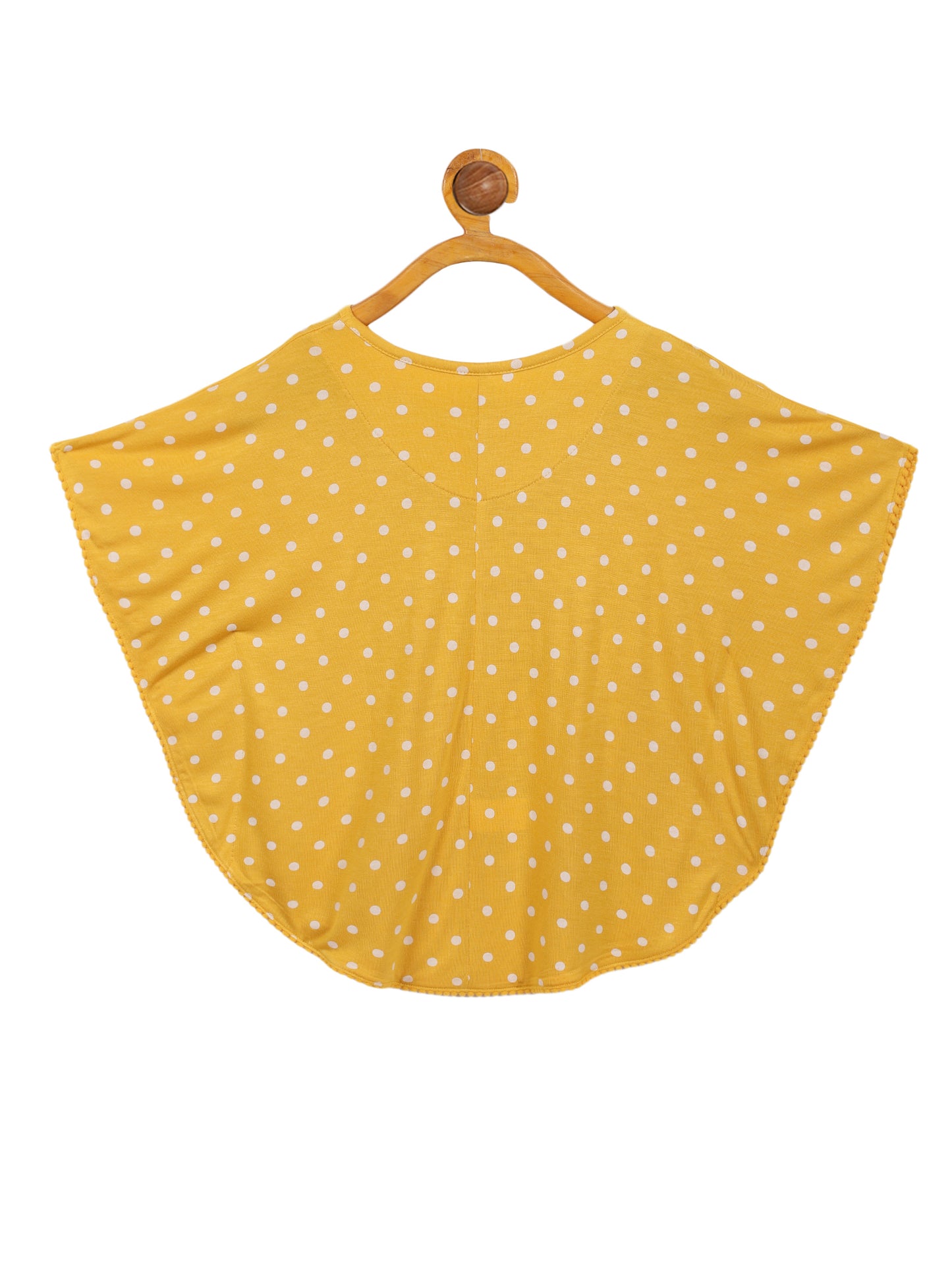 Girls Set of 2 printed Soft Rayon Poncho T-shirts-YELLOW	CORAL