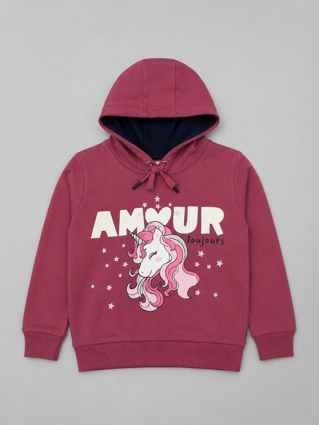 Girls Premium Soft Cotton Hooded Sweatshirt and Wide Leg Pant Set