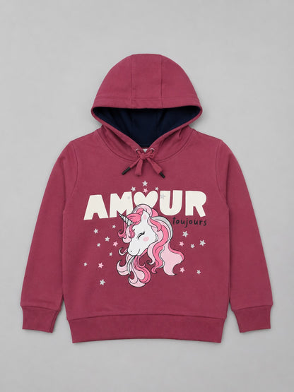 Girls Premium Soft Cotton Hooded Sweatshirt and Wide Leg Pant Set