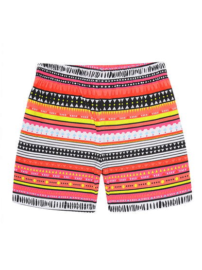 Girls Pure cotton 2 pack  All Over Printed Shorts-GREEN WHITE