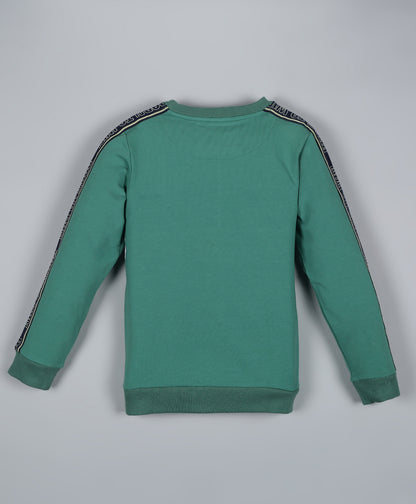 Round Neck Pullover Sweatshirt and Printed Jogger set