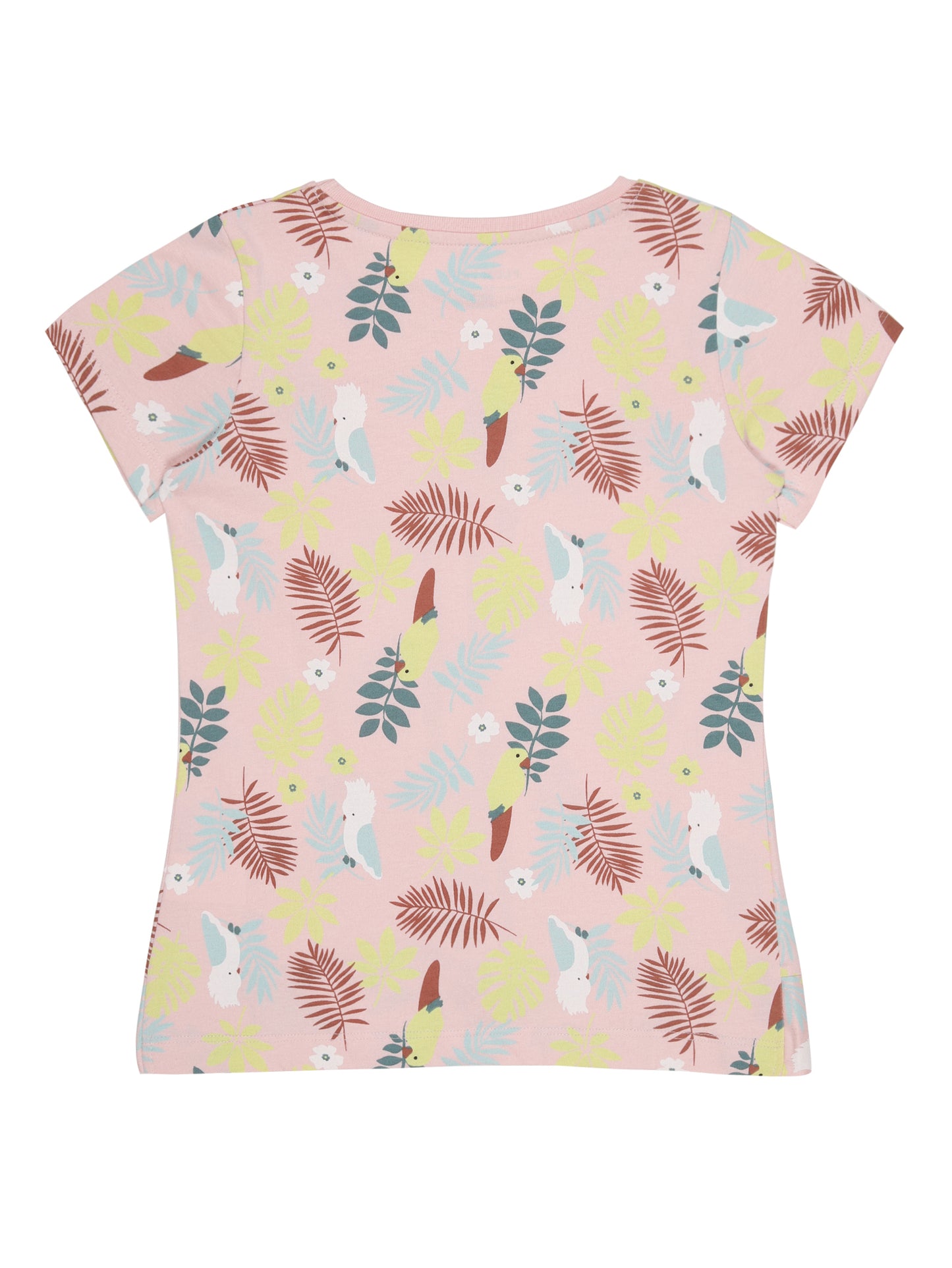 Girls 2 piece pure cotton All Over Printed Co-ordinating Top and Short Set-SOFT PINK AOP