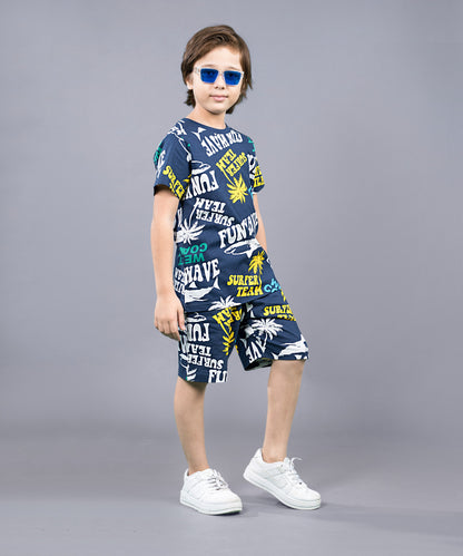 Boys Premium Cotton Top & Shorts Co-ord Set