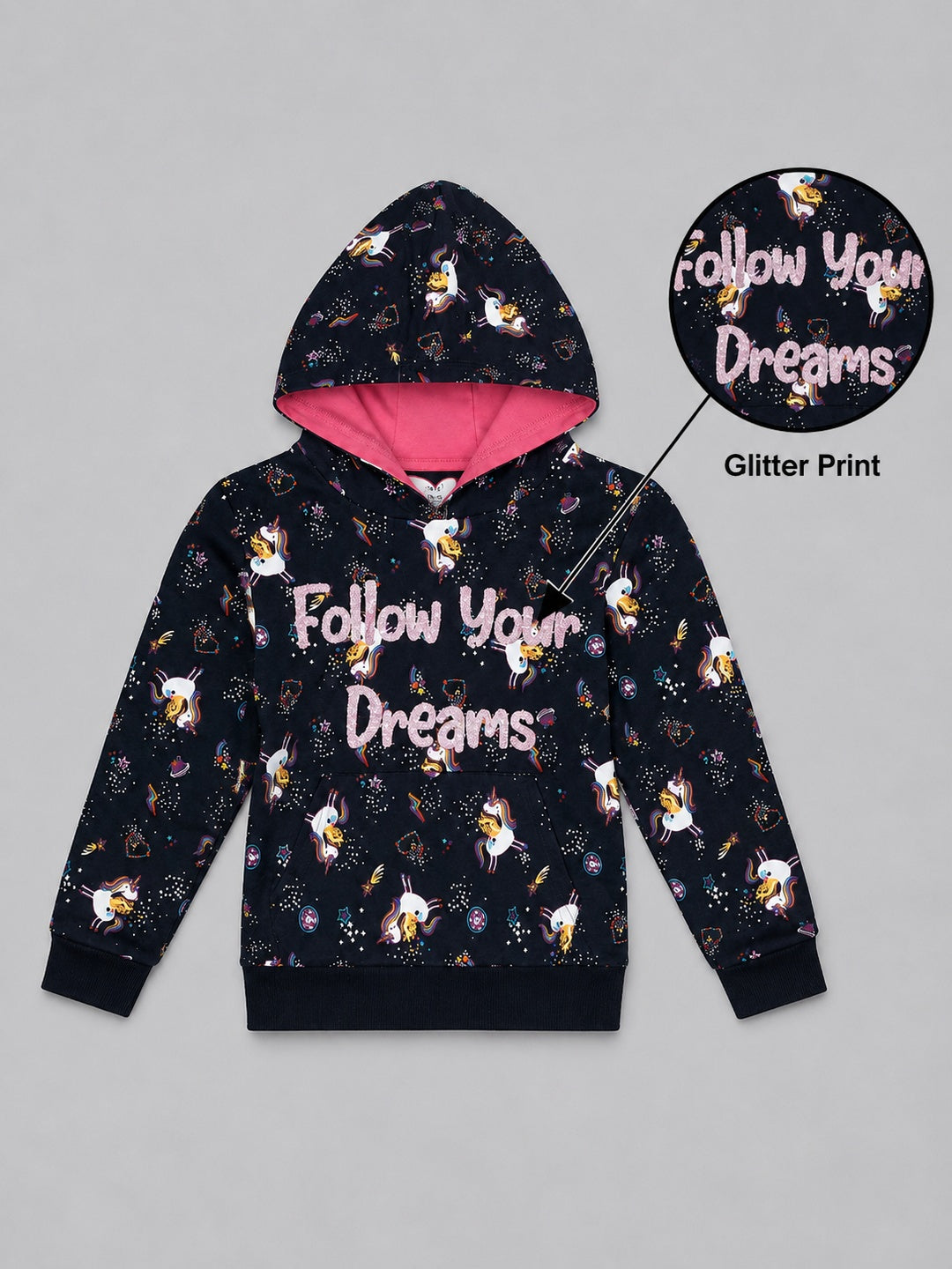 Girls Premium Soft cotton full sleeve Printed Hooded Sweatshirt