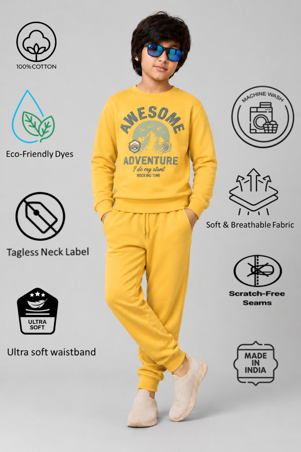 Boys Premium Soft Cotton full sleeve T-shirt and jogger pant Clothing Set