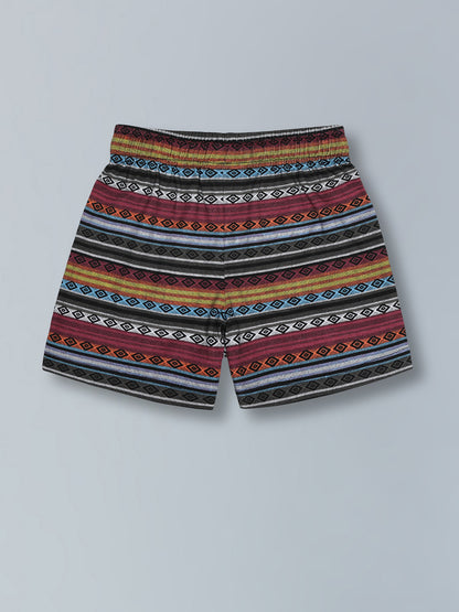 Girls Premium Cotton Printed Knit Shorts Pack Of 2