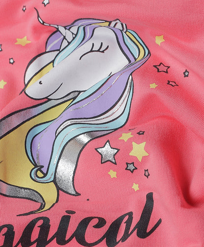 Unicorn Printed Hoodie Sweatshirt pack of 2- Pink
