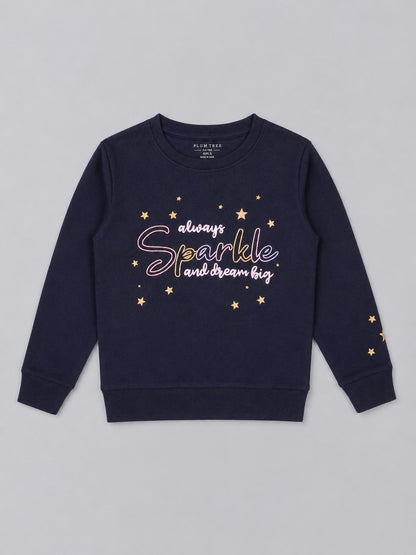 Girls Premium Soft Cotton Full Sleeve Printed Round Neck Sweatshirt