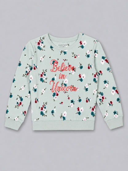 Girls Premium Soft Cotton Full Sleeve Printed Round Neck Sweatshirt