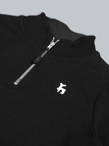 Boys Premium Soft cotton full sleeve Hi-Neck Half Zipper Sweatshirt
