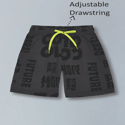 Boys Premium Cotton Printed Knit Shorts Pack Of 2