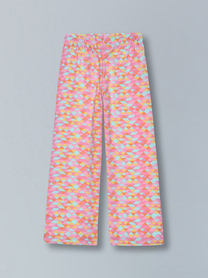 Girls Premium Cotton Printed Wide Leg Pant pack of 2