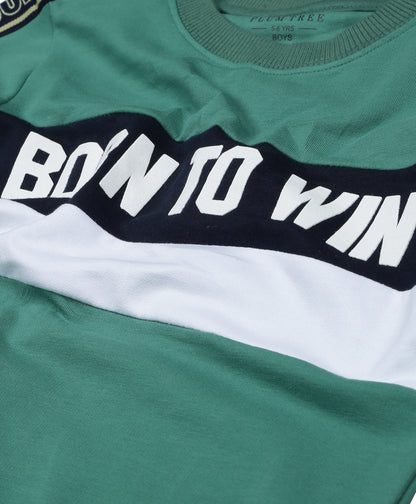 Round Neck Pullover Sweatshirt and Printed Jogger set