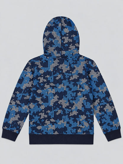 Boys Premium Soft Cotton Full Zipper Printed Hooded Sweatshirt