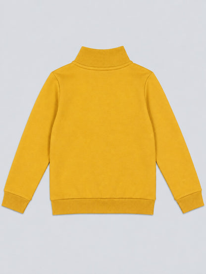 Boys Premium Soft Cotton Full Sleeve Half Zipper Hi-Neck Sweatshirt