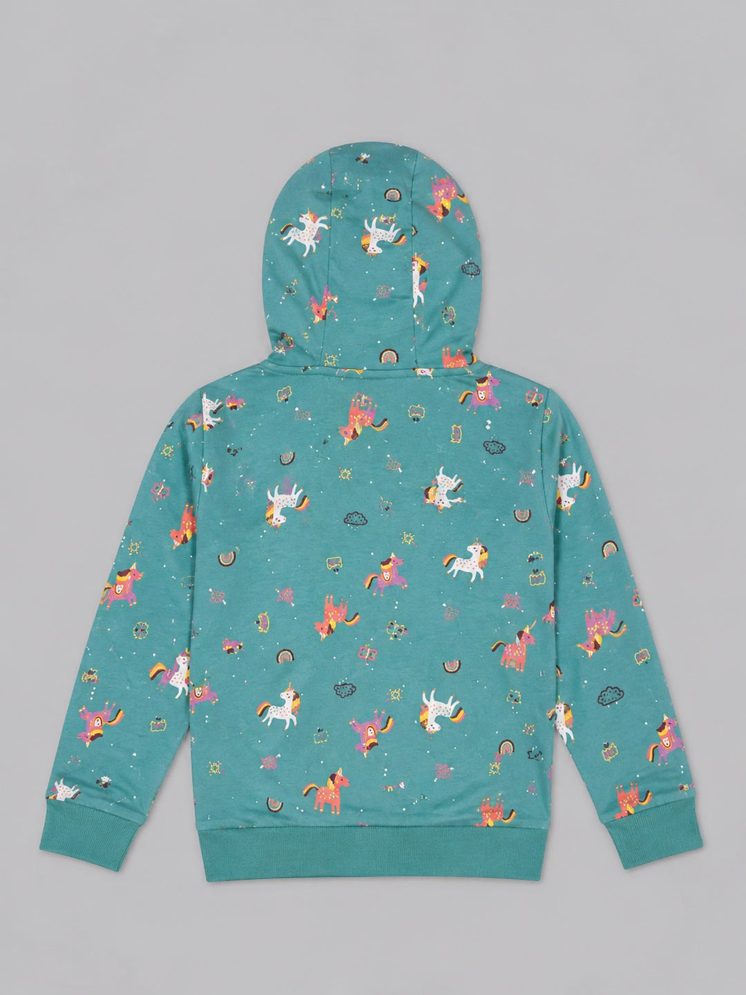Girls Premium Soft cotton Full Zipper Printed Hooded Sweatshirt