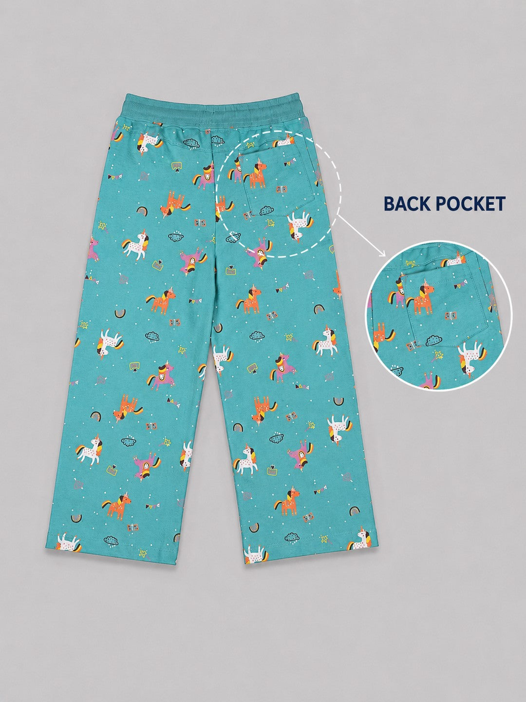 Girls Premium Soft Cotton Printed Wide Leg Pant