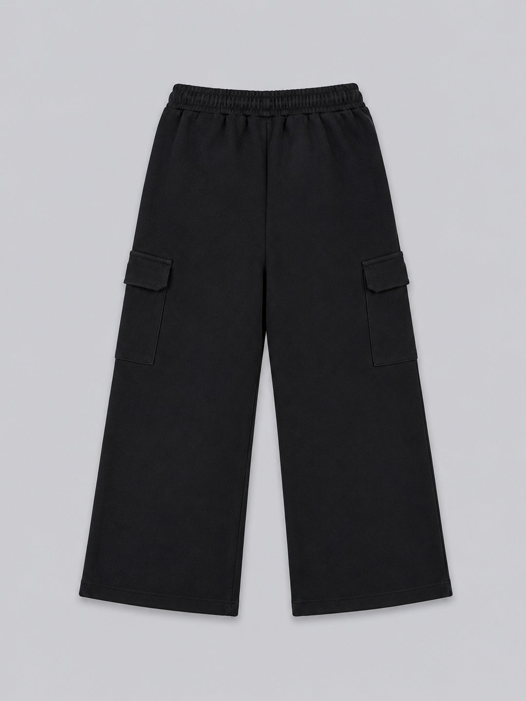 Girls Premium Soft Cotton Wide Leg Cargo Pocket Pants