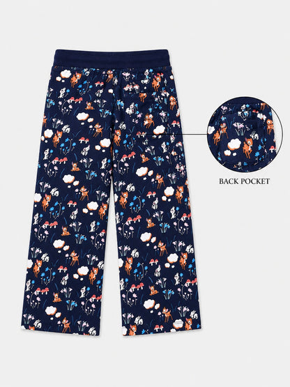 Girls Premium Soft Cotton Printed Wide Leg Pant