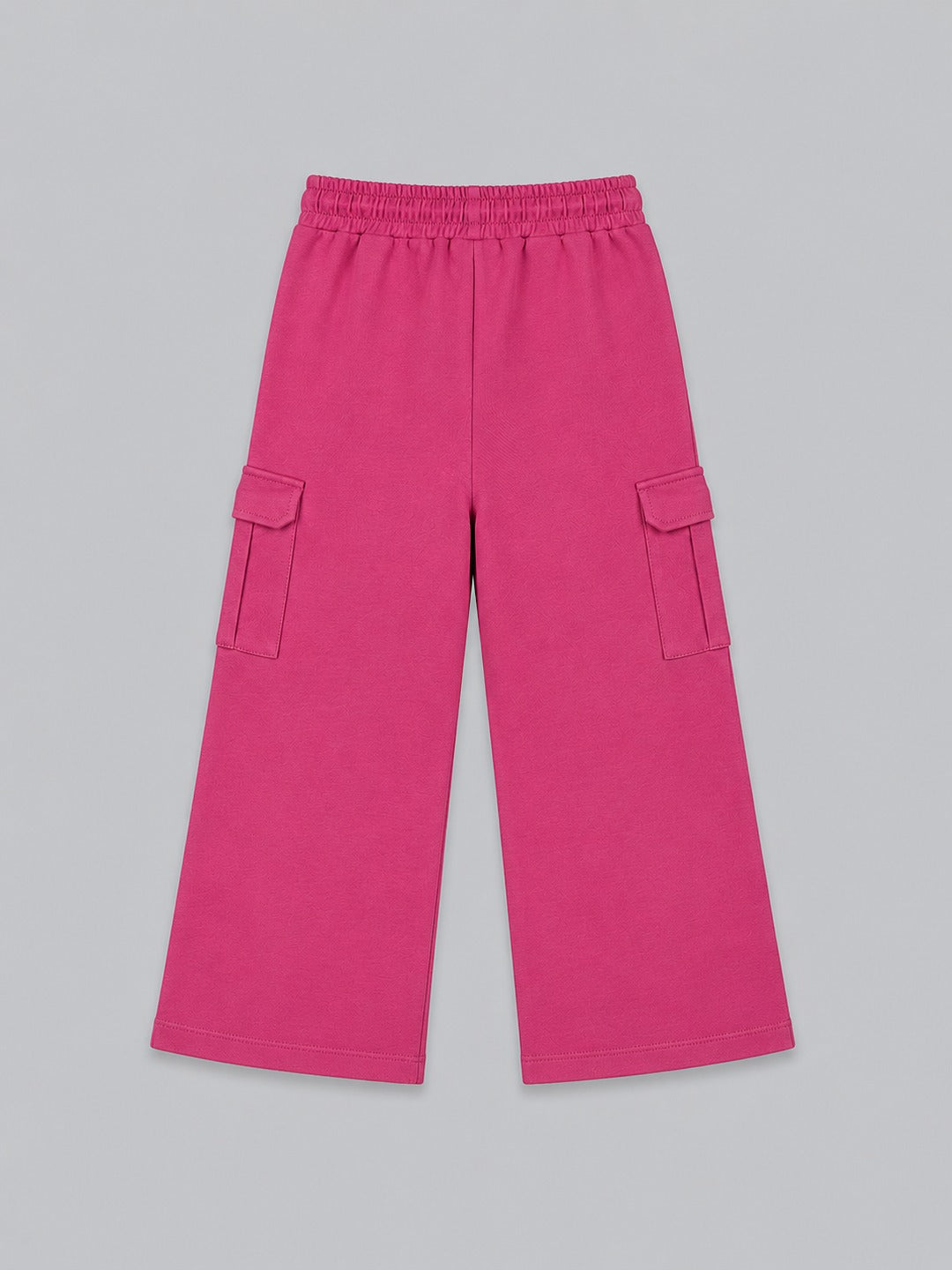 Girls Premium Soft Cotton Wide Leg Cargo Pocket Pants