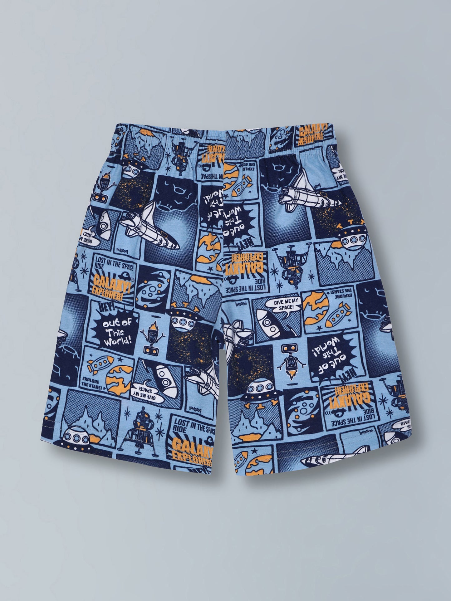 Boys Premium Cotton Printed Knit Shorts Pack Of 2
