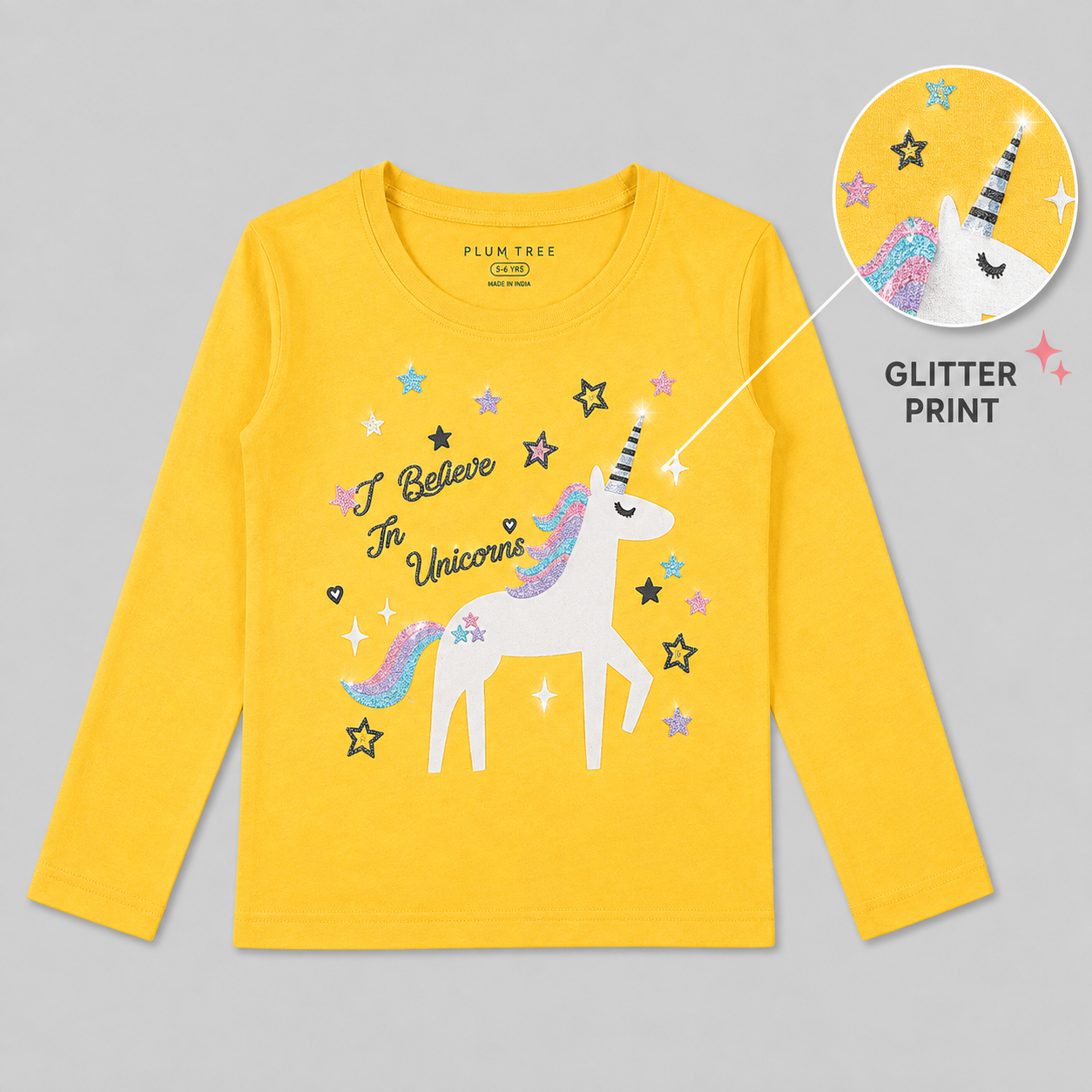 Girls Premium Soft cotton full sleeve Round Neck T-shirts pack of 2 set