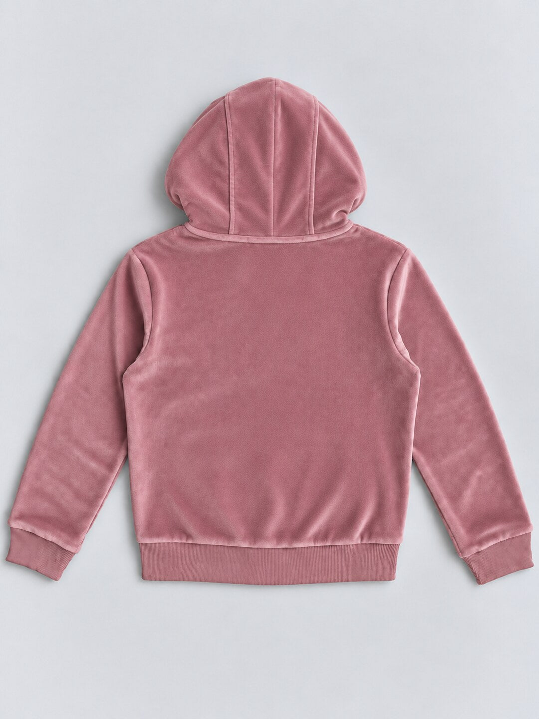 Girls Premium Velour Full Sleeve Solid Full-Zipper Hooded Sweatshirt