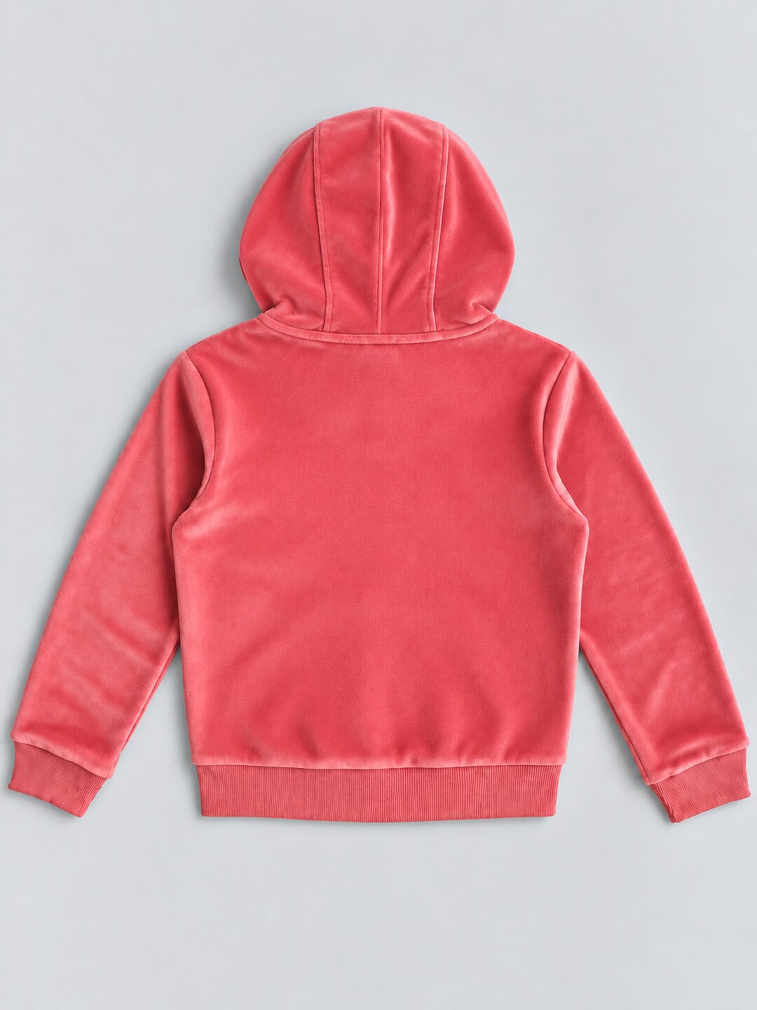 Girls Premium Velour Full Sleeve Solid Full-Zipper Hooded Sweatshirt
