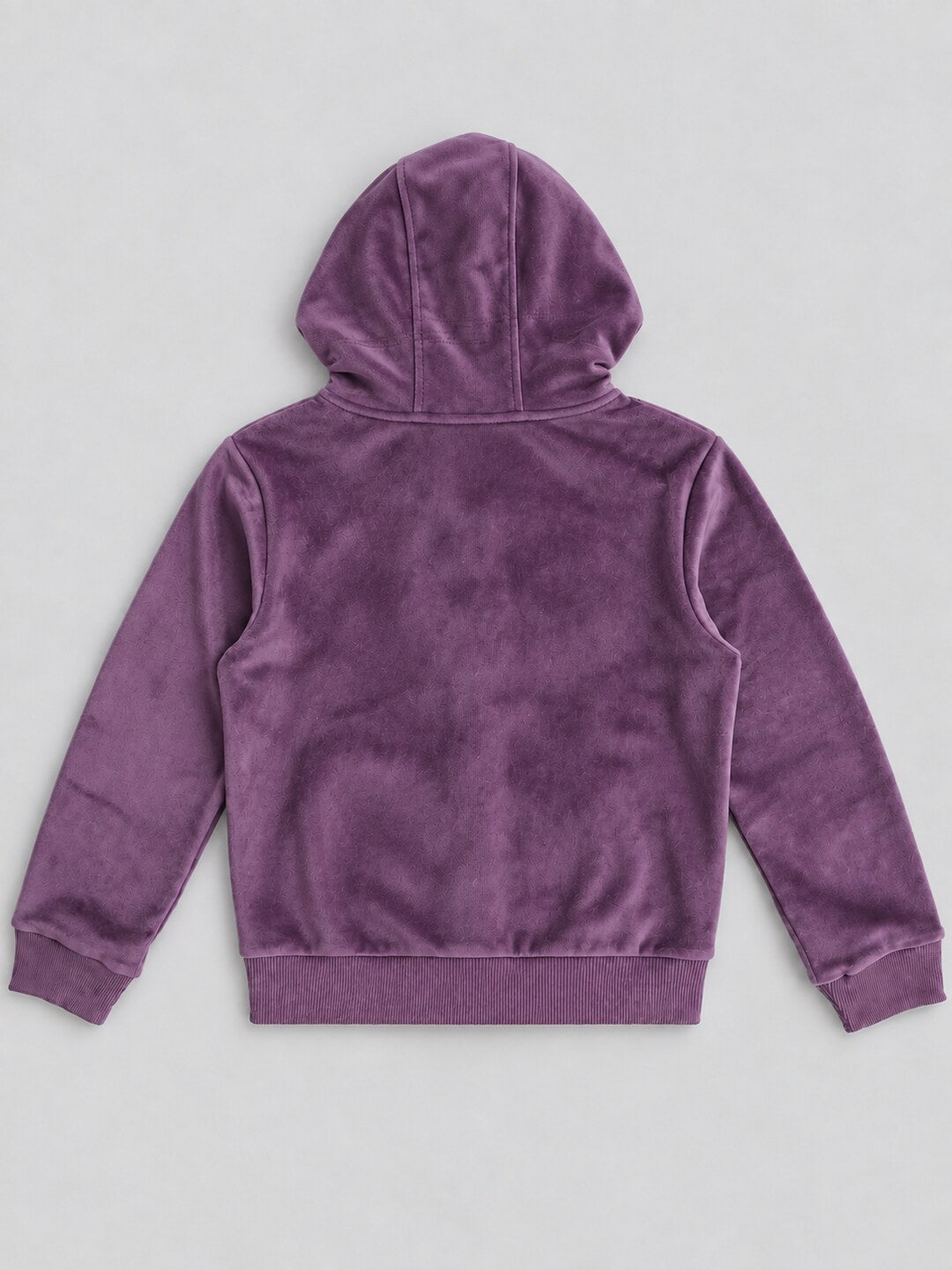Girls Premium Velour Full Sleeve Solid Full-Zipper Hooded Sweatshirt