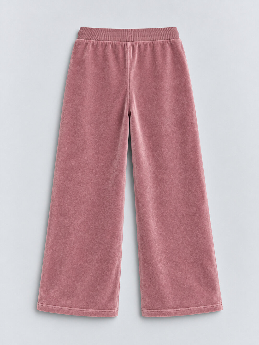 Girls Premium Velour Crown stone Printed Wide Leg Pant