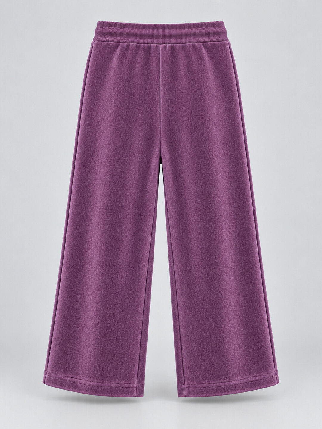 Girls Premium Velour Crown stone Printed Wide Leg Pant