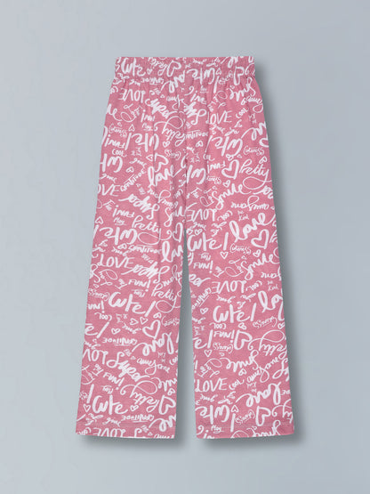 Girls Premium Cotton Printed Wide Leg Pant pack of 2