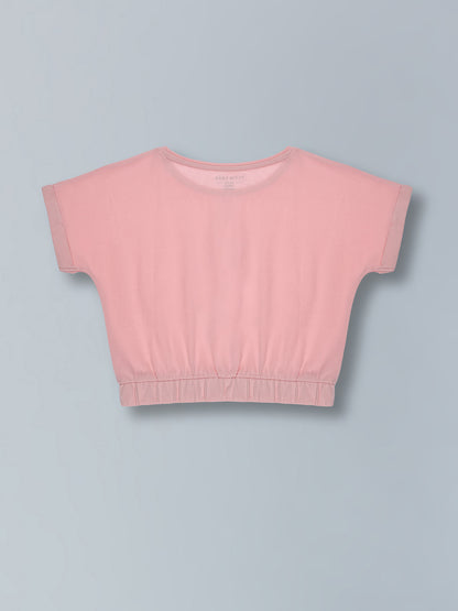 Girls Stretchable Elastic waist Crop T-Shirt Pack of 2