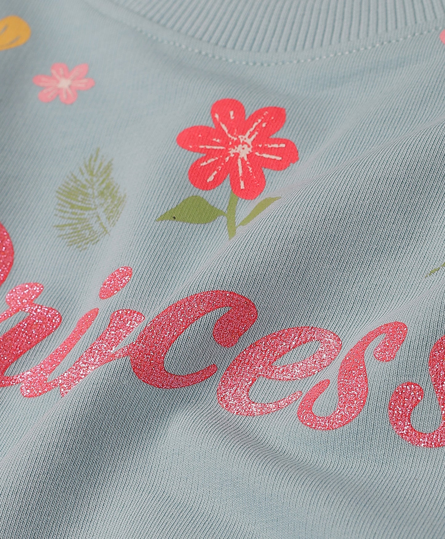 Princess Printed Round neck Pullover Sweatshirt pack of 2- Green and Red