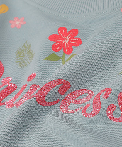 Princess Printed Round neck Pullover Sweatshirt pack of 2- Green and Red