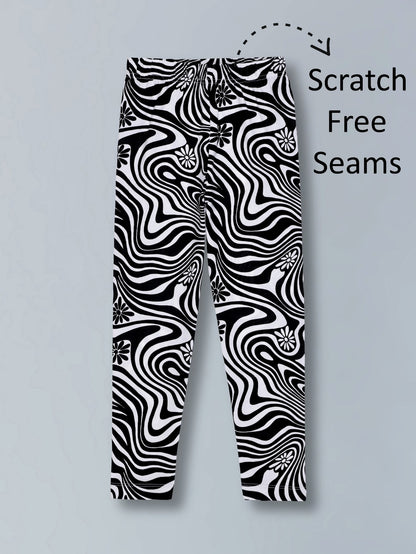 Girls Cotton Lycra Stretch Printed Legging Pack of 2