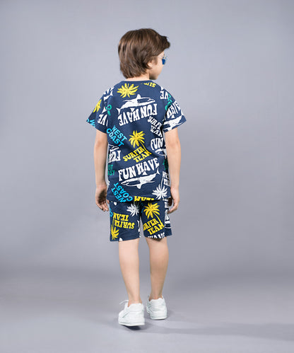 Boys Premium Cotton Top & Shorts Co-ord Set